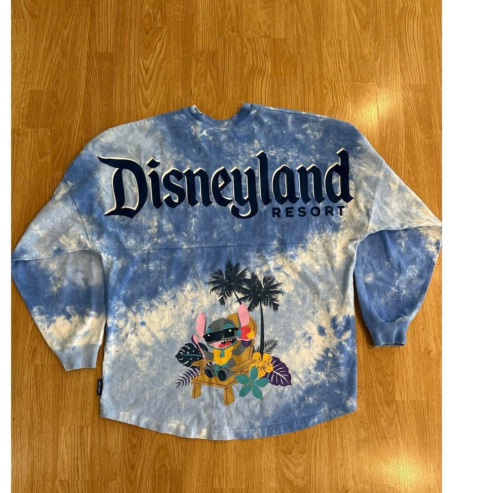 Disney Unisex Tie Dye Disneyland Long Sleeve Crew Neck T Shirt, Size Medium